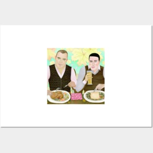 Gay Couple Celebrating Thanksgiving Dinner Posters and Art